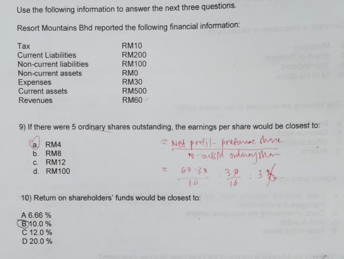 Solved Use the following information to answer the next | Chegg.com