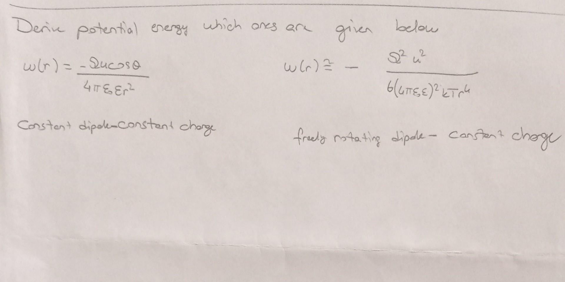 Solved please derive for given. take care of van der | Chegg.com