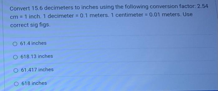 Decimeter conversion cheap