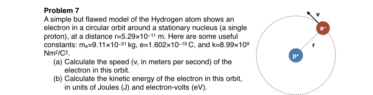 Solved Problem 7A simple but flawed model of the Hydrogen | Chegg.com