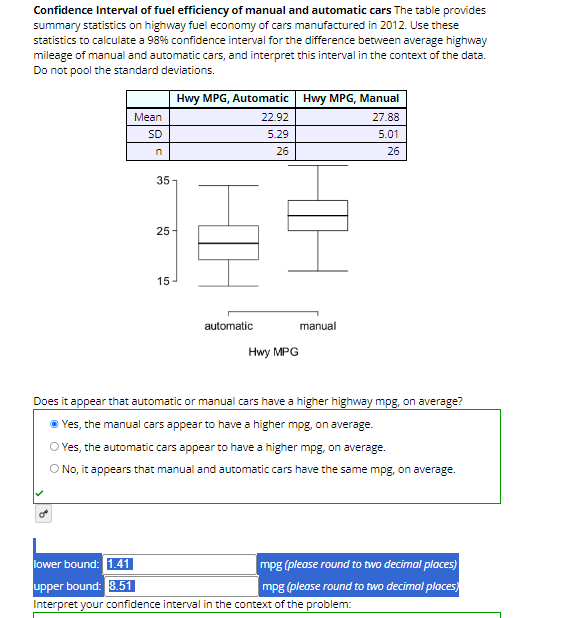 Solved I just need help with the highlighted values at the | Chegg.com