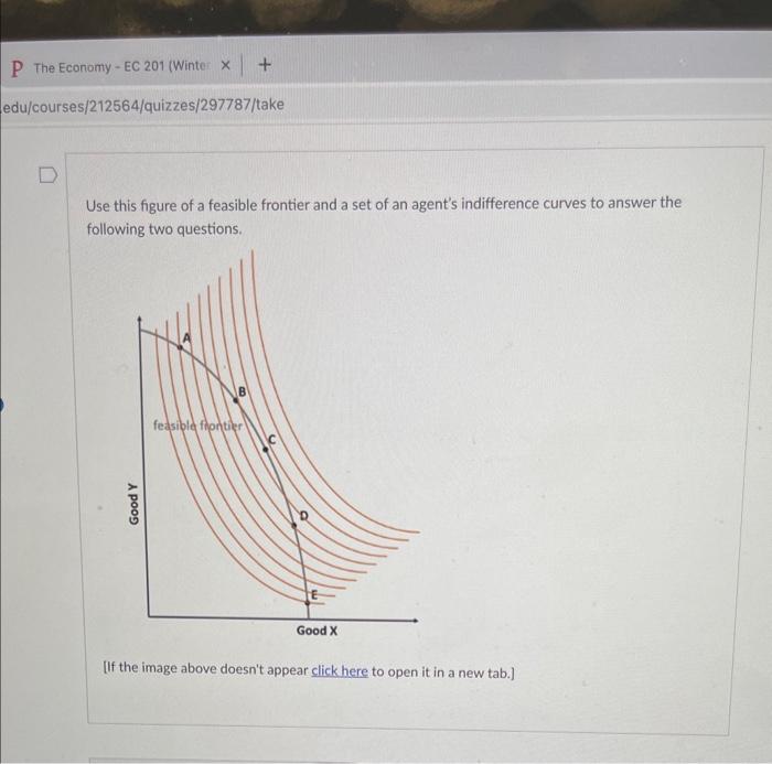 Solved Use this figure of a feasible frontier and a set of | Chegg.com