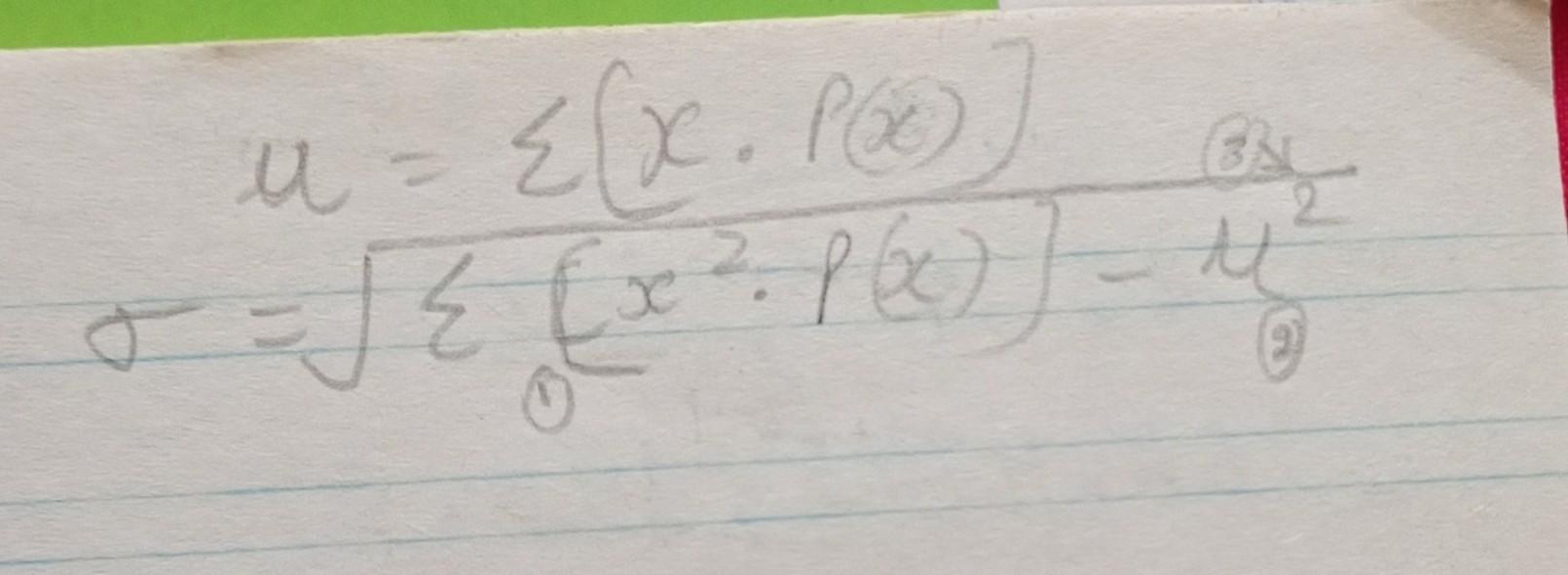 σ=∑∑0[x2⋅P(x)]−μ2 | Chegg.com