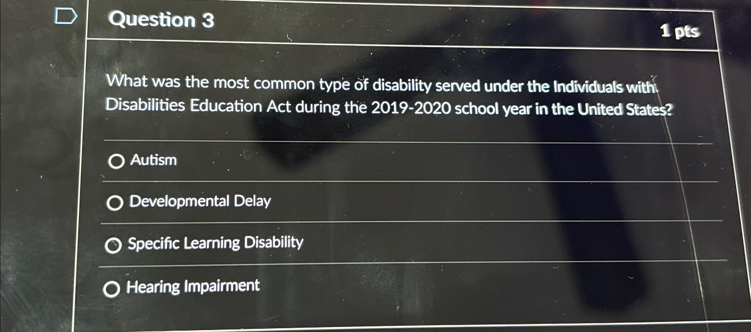 Solved Question 3What was the most common type of disability | Chegg.com