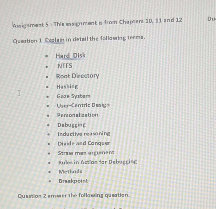 Solved Assignment 5: This assignment is from Chapters 10, 11 | Chegg.com