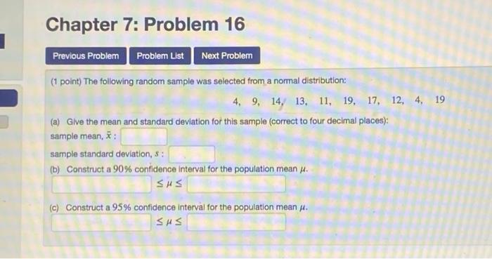 Solved Chapter 7: Problem 16 Previous Problem Problem List | Chegg.com