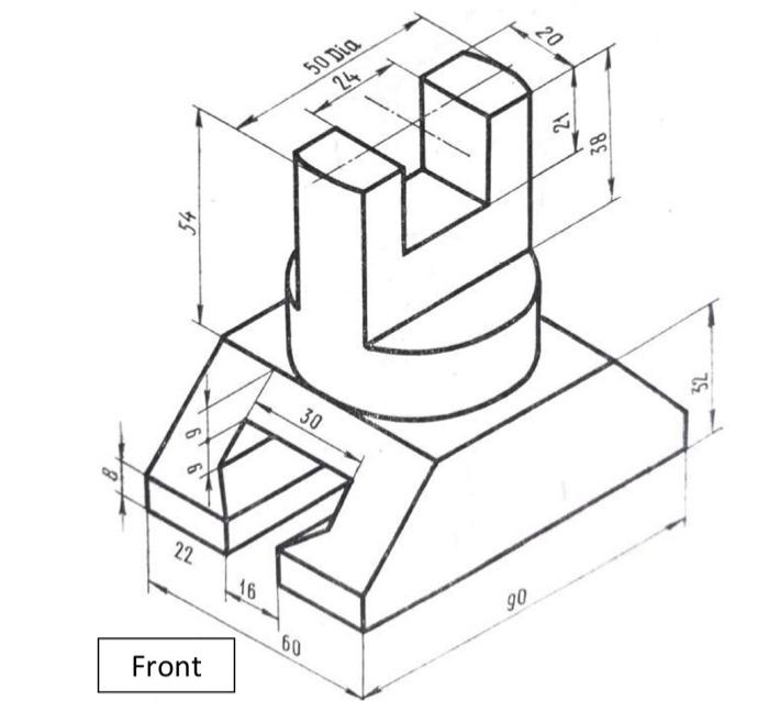 Solved Solid work prgram Show me all steps to draw 3D part | Chegg.com