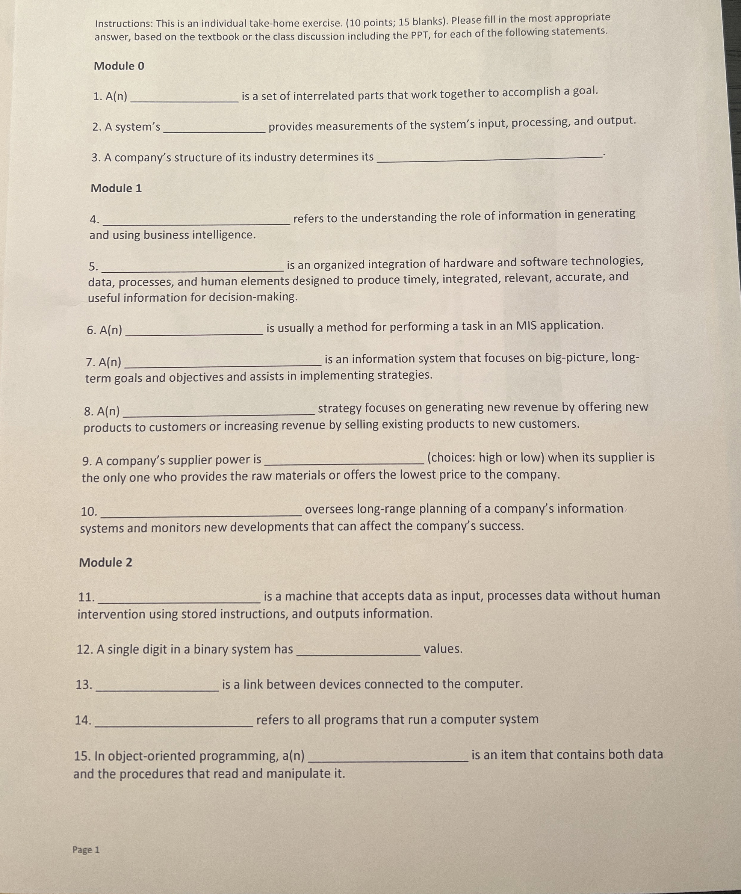 Solved Instructions: This is an individual take-home | Chegg.com