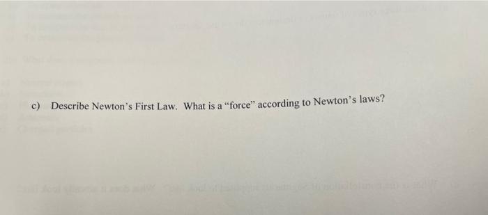 newton's first law gives definition of force