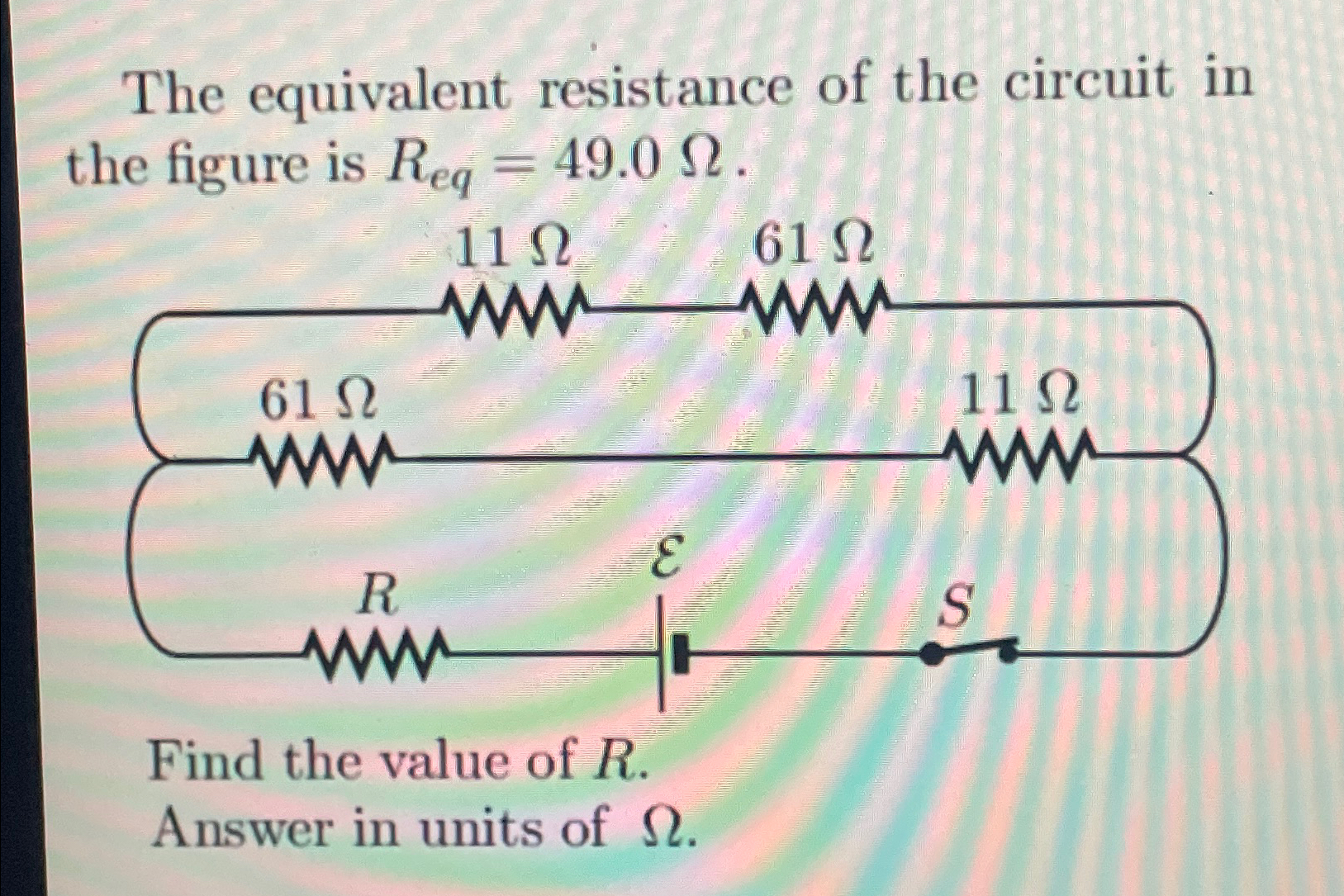 Solved The equivalent resistance of the circuit in the | Chegg.com