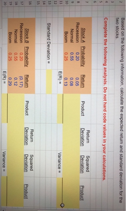 Solved 1. Calculate the expected return and standard | Chegg.com