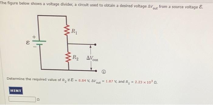 Solved The figure below shows a voltage divider, a circuit | Chegg.com