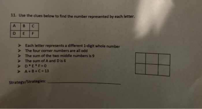 Solved 11. Use The Clues Below To Find The Number | Chegg.com