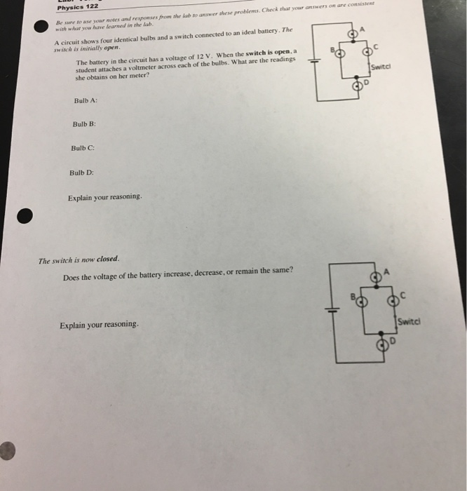 Solved Physics 122 Are Consistent Bere To See With What W E | Chegg.com