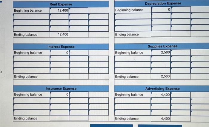 \begin{tabular}{|l|l|l|l|}
\hline \multicolumn{3}{|c|}{ Depreciation Expense } \\
\hline Beginning balance & & &
\end{tabular