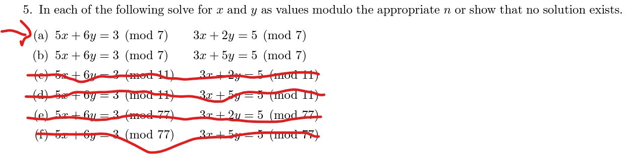 Solved In each of the following solve for x ﻿and y ﻿as | Chegg.com