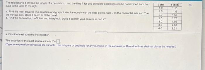 Solved For the table of data find the following a. Draw a | Chegg.com