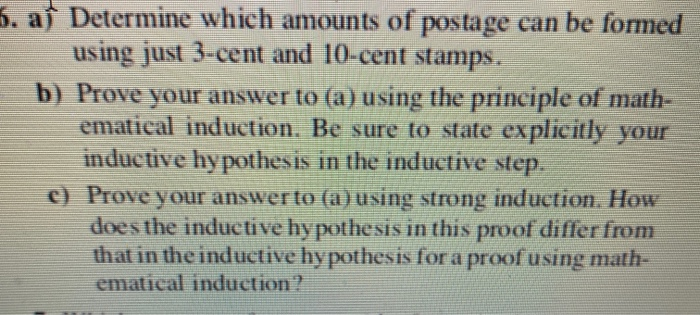 Solved 5. Af Determine Which Amounts Of Postage Can Be | Chegg.com