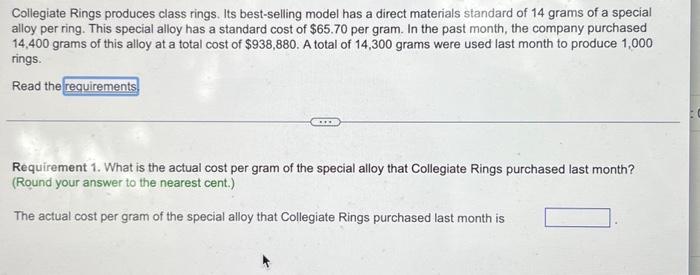 Solved Collegiate Rings Produces Class Rings. Its 