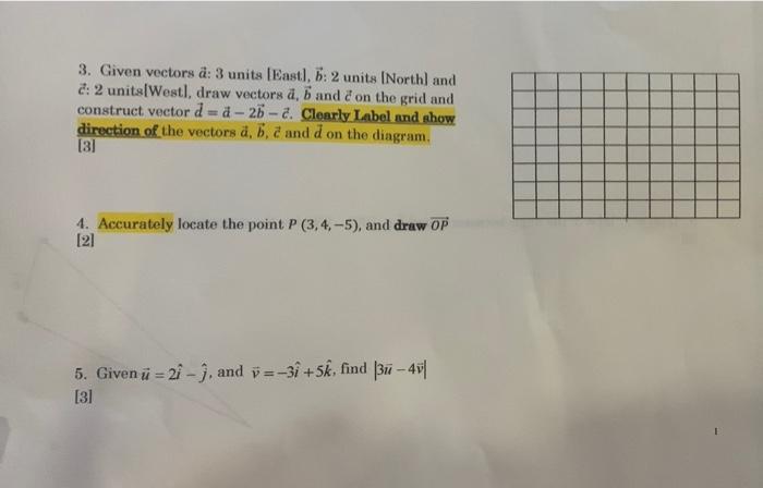 Solved 3. Given vectors a: 3 units [East), 6:2 units (North) | Chegg.com