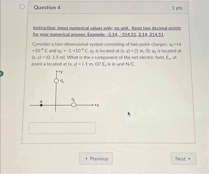 Solved 2 Question 4 Instruction: Input numerical values | Chegg.com