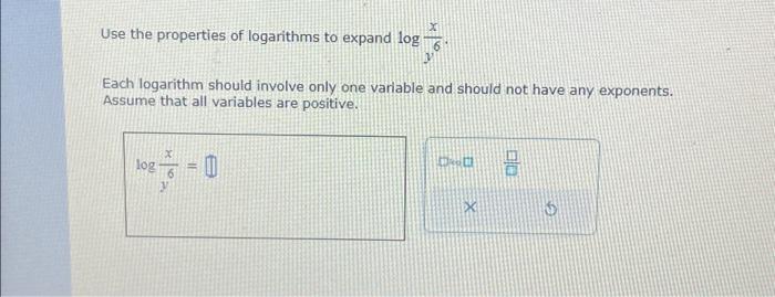 Solved Use The Properties Of Logarithms To Expand Log Each | Chegg.com