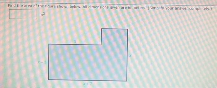 Solved Find the area of the figure shown below. All | Chegg.com