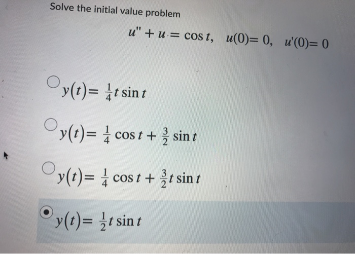 Solved Solve The Initial Value Problem U U Cost U O Chegg Com