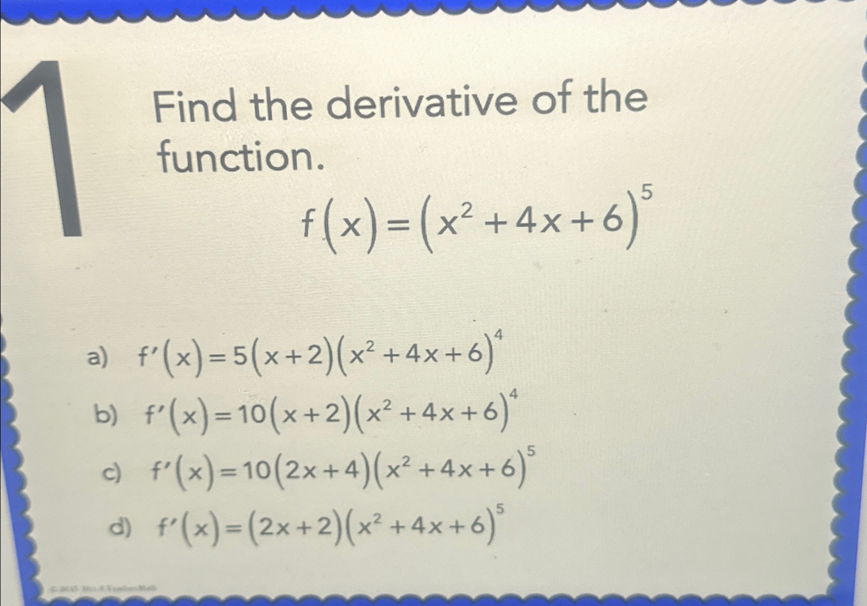 derivative of fx x 6 4 5