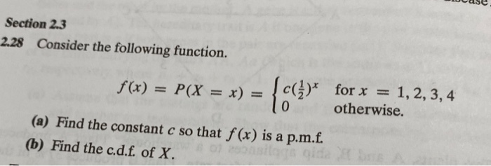 Solved Section 2.3 2.28 Consider the following function. | Chegg.com