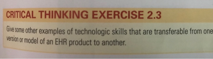 Solved CRITICAL THINKING EXERCISE 2.2 Review the Glossary | Chegg.com