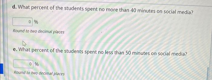 Solved The amount of time (minutes) a sample of students | Chegg.com