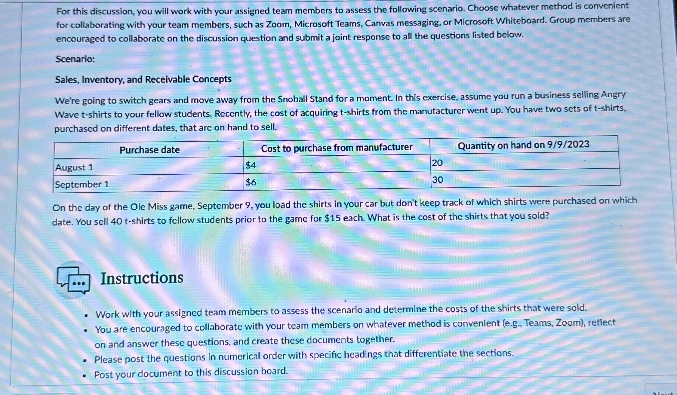 Solved For this discussion, you will work with your assigned | Chegg.com