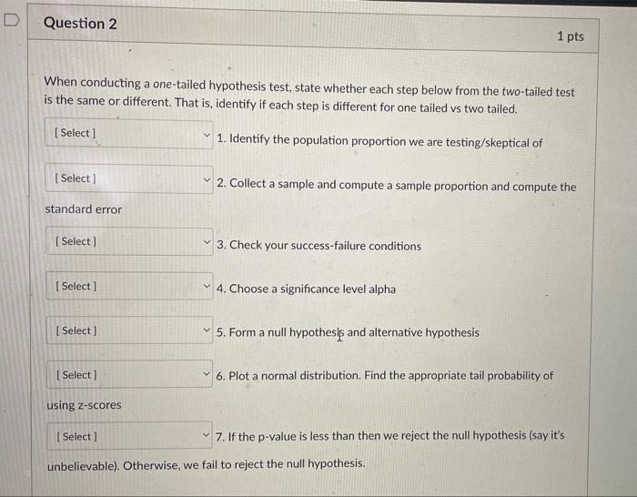 Solved When conducting a one-tailed hypothesis test, state | Chegg.com