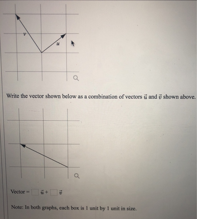 Solved u Write the vector shown below as a combination of | Chegg.com