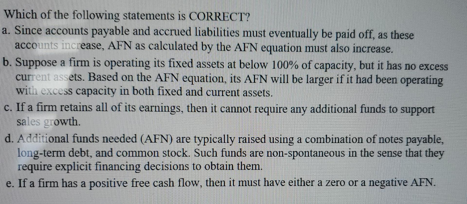 Solved Which of the following statements is CORRECT? a. | Chegg.com
