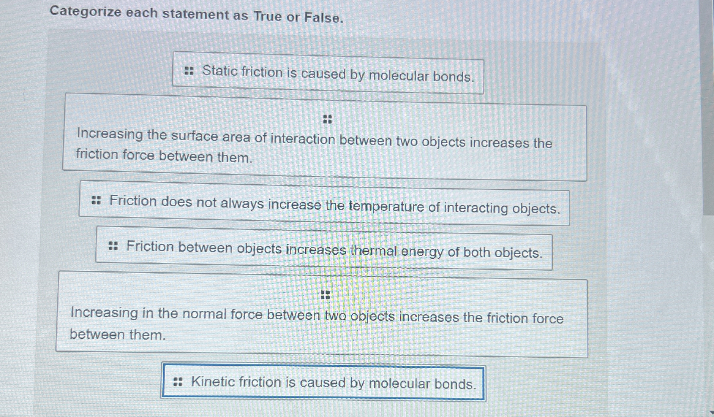 Categorize each statement as True or False.Increasing | Chegg.com
