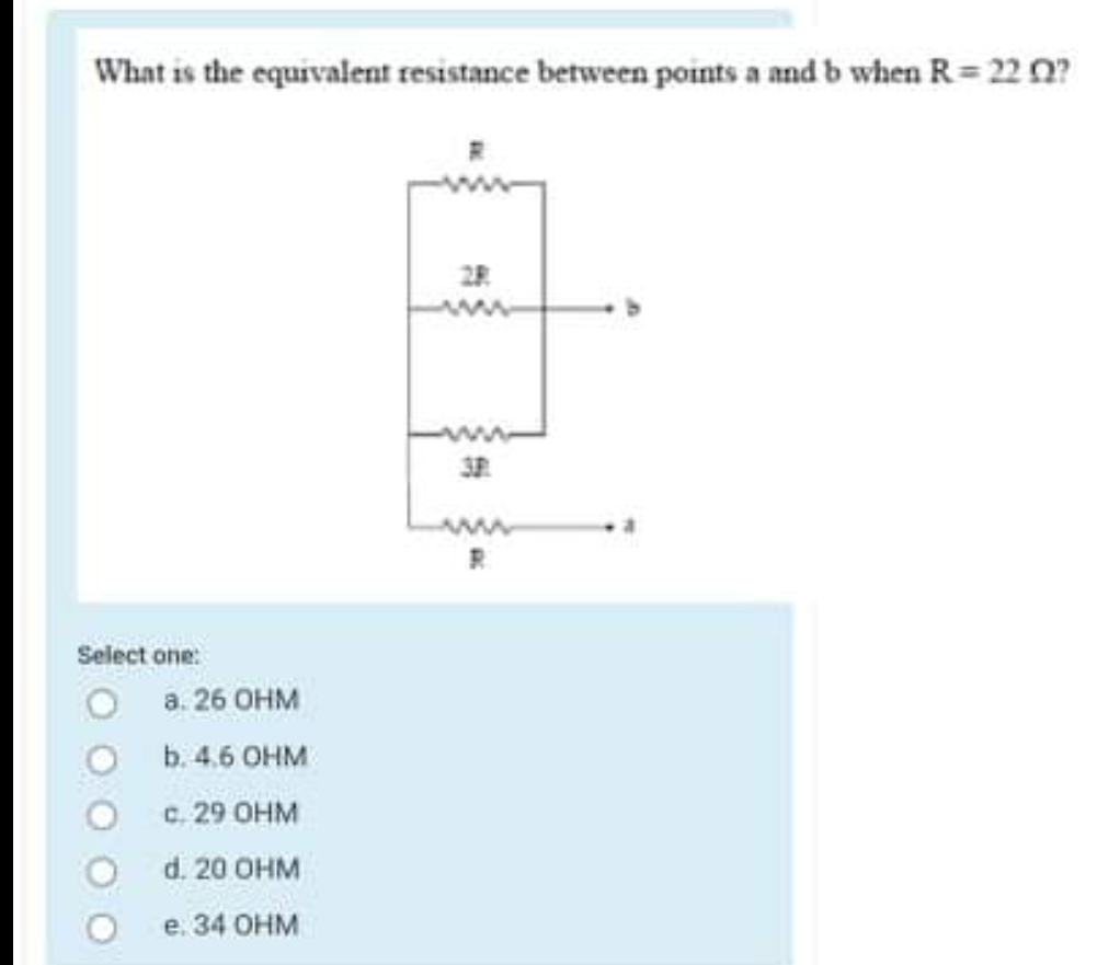 Solved What is the equivalent resistance between points a | Chegg.com