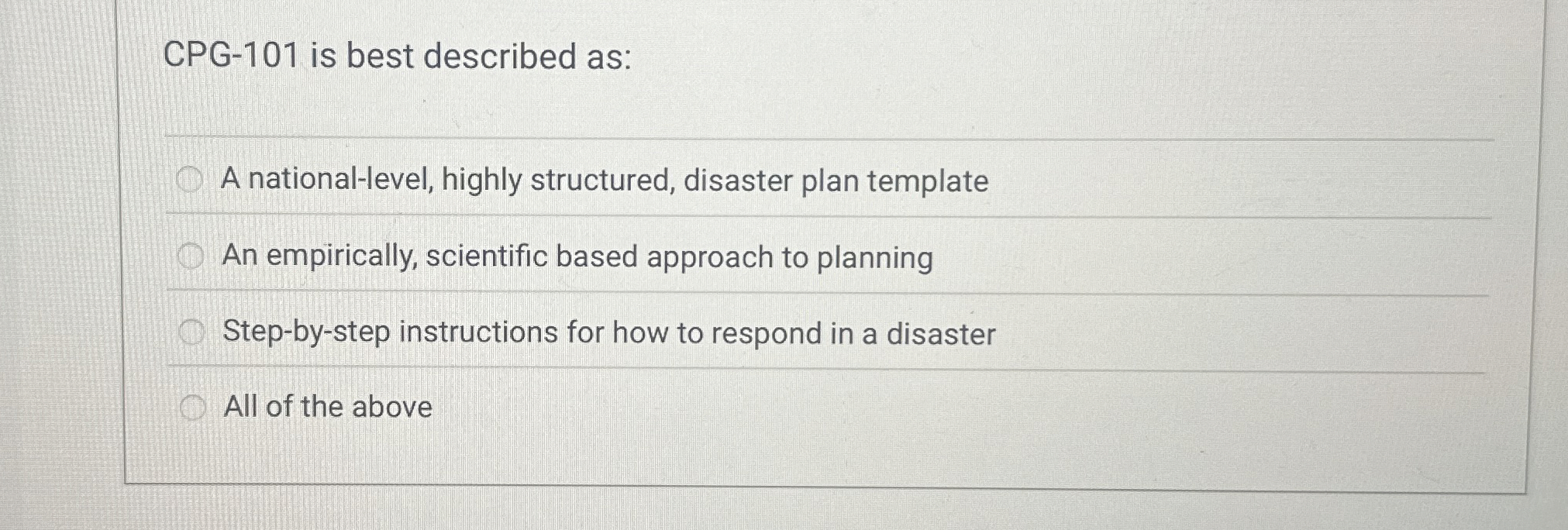 Solved Cpg 101 ï Is Best Described As A National Level Chegg