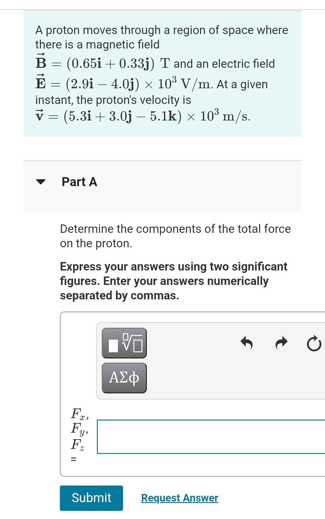 Solved A Proton Moves Through A Region Of Space Where There | Chegg.com