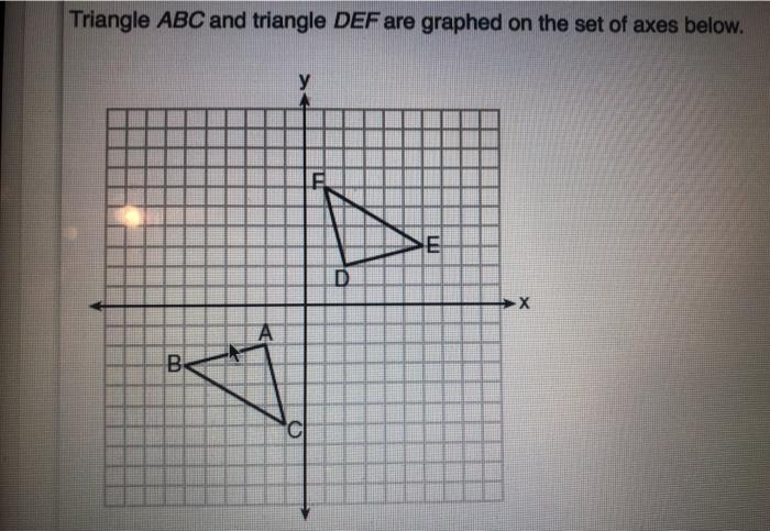 Solved Triangle Abc And Triangle Def Are Graphed On The Set 8989