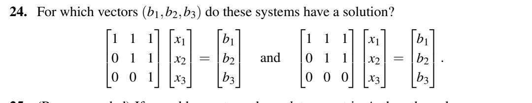 Solved 4. For Which Vectors (b1,b2,b3) Do These Systems Have | Chegg.com