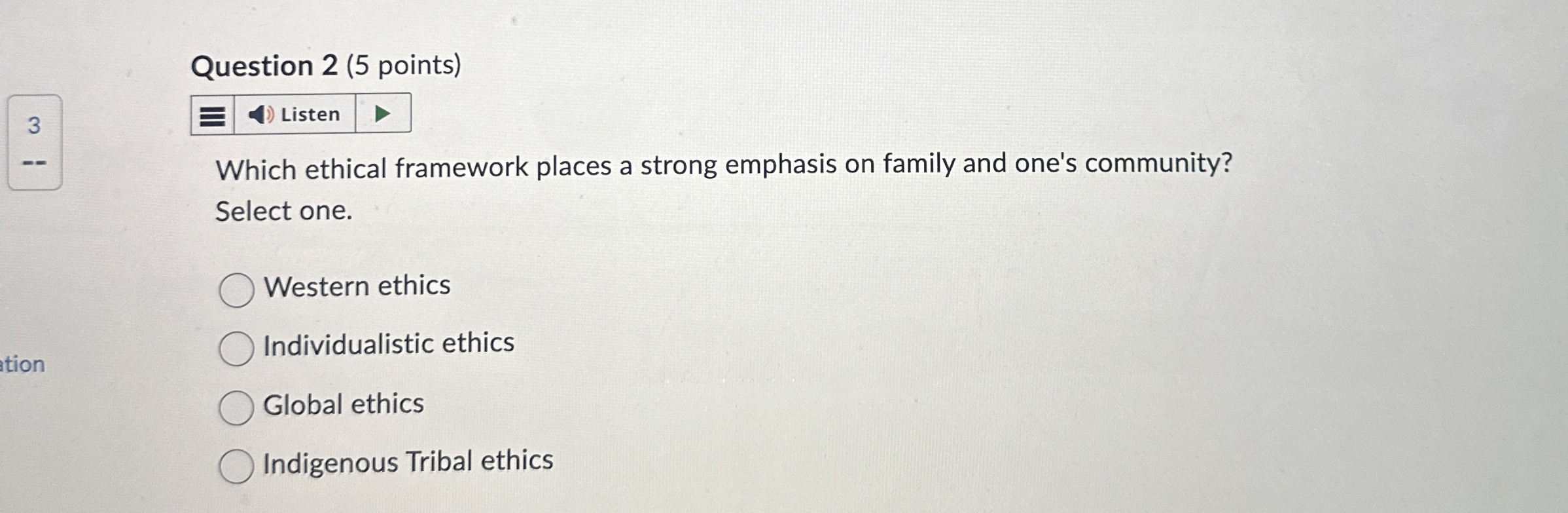 Solved Question 2 (5 ﻿points)3 Which ethical framework | Chegg.com