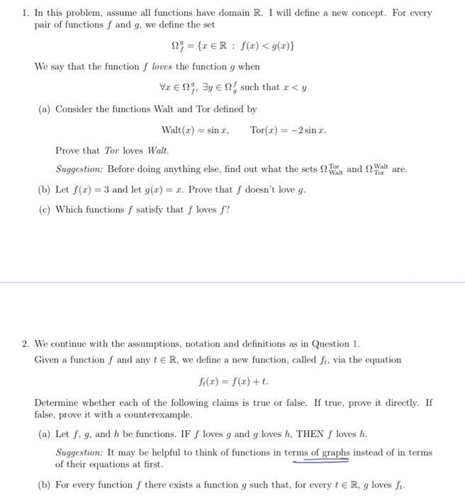 Solved 1 In This Problem Assume All Functions Have Doma Chegg Com