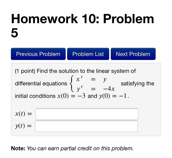 Solved Homework 10: Problem 4 Previous Problem Problem List | Chegg.com