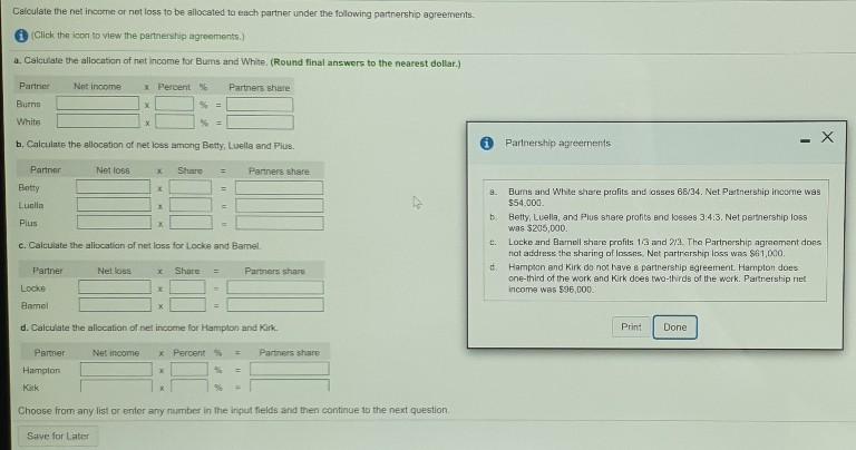 Solved Calculate the net income or not loss to be allocated | Chegg.com
