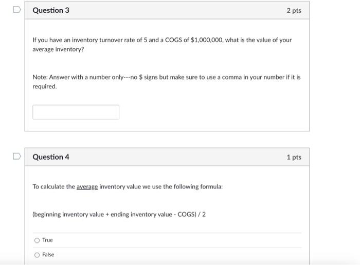 Solved If you have an inventory turnover rate of 5 and a | Chegg.com