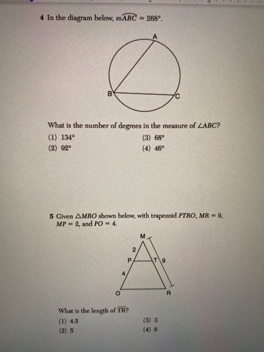 Solved 1 In The Diagram Below Aabc Adef 4 B х E F Which 2865