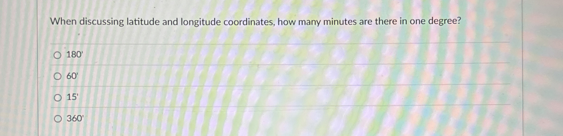 Solved When discussing latitude and longitude coordinates,