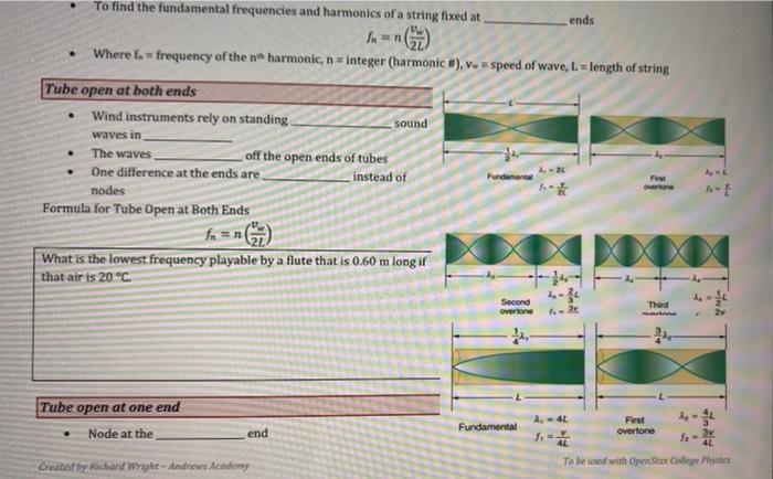Solved . To find the fundamental frequencies and harmonics | Chegg.com